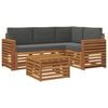vidaXL Set di divani da esterno 5 pz Naturale e Antracite Poliestere