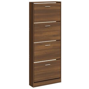 vidaXL Scarpiera Rovere Marrone 59x17x150 cm in Legno Multistrato