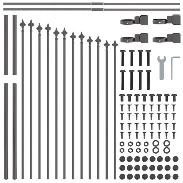 vidaXL Recinzione per Giardino Grigio 170 x 100 cm