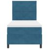 vidaXL Letto a molle con materasso Blu Scuro 90 x 200 cm Tessuto