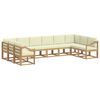 vidaXL Set di divani da esterno 10 pz Bianco e Crema
