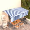 vidaXL Tenda Sole Retrattile Automatica con Parasole 6x3m Blu Bianco