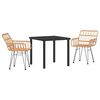 vidaXL Set da Pranzo per Giardino 3 pz Marrone