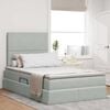 vidaXL Letto con contenitore e materasso Grigio chiaro 120 x 190 cm