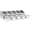vidaXL Supporto Gastronorm con 5 Contenitori GN 1/6 in Acciaio Inox