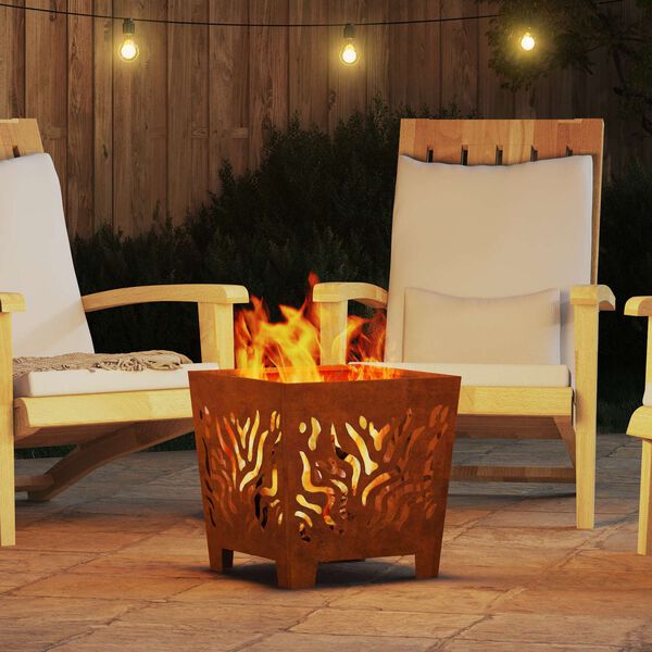 vidaXL Focolare Marrone 40 x 40 x 40 cm Acciaio