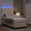 vidaXL Letto a molle con materasso con led Crema 90 x 200 cm Tessuto