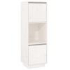 vidaXL Credenza Bianca 38x35x117 cm in Legno Massello di Pino