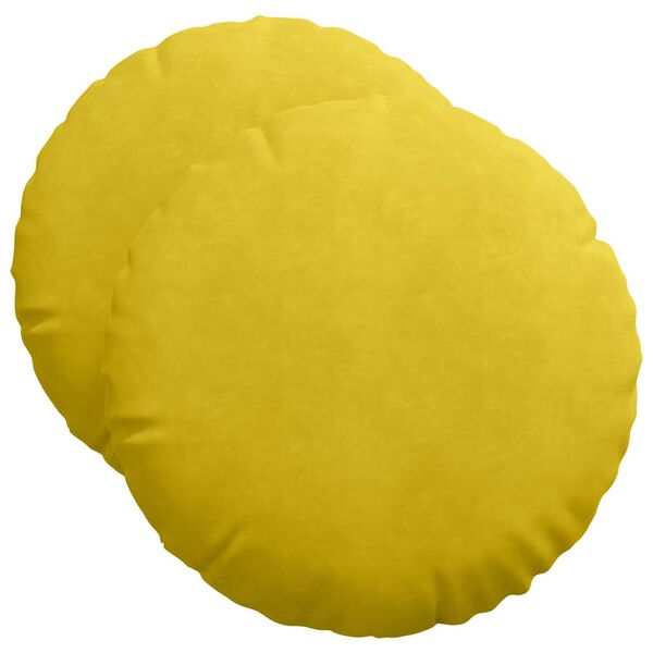 vidaXL Cuscini per Seduta 2 pcs Giallo &Oslash; 40 x 13 cm Velluto