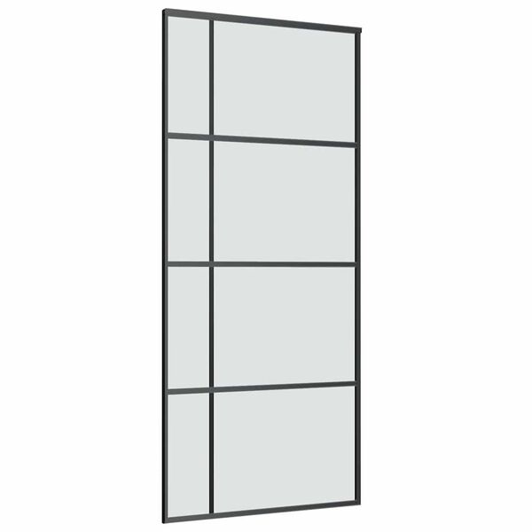 vidaXL Porta Scorrevole con Ferramenta 90x205cm Vetro ESG Alluminio