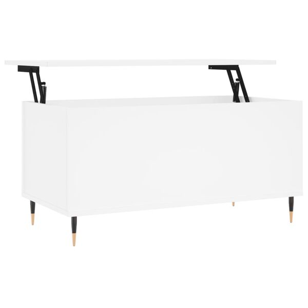 vidaXL Tavolino da Salotto Bianco 90x44,5x45 cm in Legno Multistrato