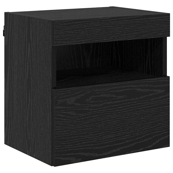 vidaXL Mobiletti TV da Parete 2 pcs Rovere Nero 40 x 30 x 40 cm