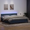 vidaXL Letto a Molle con Materasso e LED Grigio Scuro 180x220 cm Velluto