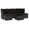 vidaXL Set Divani da Giardino con Cuscini 7pz Nero Polyrattan