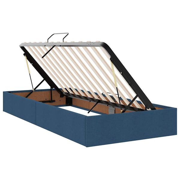 vidaXL Letto con Contenitore Blu 200 x 200 cm Pelle Sintetica