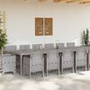 vidaXL Set da Pranzo per Giardino 15 pcs Grigio chiaro Rattan Polt