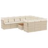 vidaXL Set Divani da Giardino 11 pz con Cuscini Beige in Polyrattan