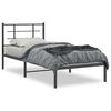 vidaXL Giroletto con Testiera in Metallo Nero 90x190 cm