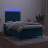 vidaXL Letto a Molle con Materasso e LED Blu Scuro 120x200cm