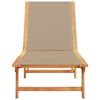 vidaXL Lettino Prendisole Tortora Legno Massello di Acacia e Textilene