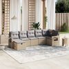 vidaXL Set Divano da Giardino 7 pz con Cuscini Beige Misto Polyrattan
