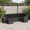 vidaXL Set Divano da Giardino 6 pz con Cuscini Nero in Polyrattan