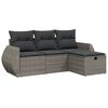 vidaXL Set Divani da Giardino 4 pz con Cuscini in Polyrattan Grigio