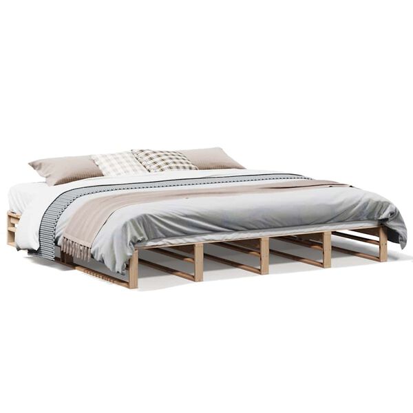 vidaXL Letto senza Materasso 180x200 cm in Legno Massello di Pino