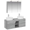 vidaXL Set di mobili per il bagno 4 pz Sonoma grigio