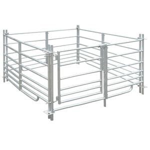 vidaXL Box per Pecore in Acciaio Zincato a 4 Pannelli 137x137x92 cm