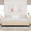vidaXL Letto a molle con materasso Crema 200 x 200 cm Poliestere