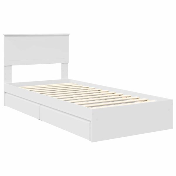 vidaXL Letto con Contenitore Bianco 90 x 200 cm Legno multistrato