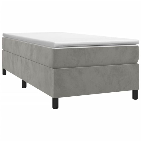 vidaXL Struttura Letto a Rete a Molle Grigio Chiaro 80x200 cm Velluto