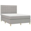 vidaXL Letto a Molle Materasso e LED Grigio Chiaro 140x200 cm Tessuto