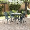 vidaXL Set da Pranzo per Giardino 5 pcs Verde Alluminio