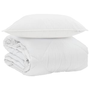 vidaXL Duvet Estivo con cuscino 2 pcs Bianco Microfibra