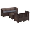 vidaXL Divano da Giardino 5 Posti con Cuscini Stile Rattan PP Marrone