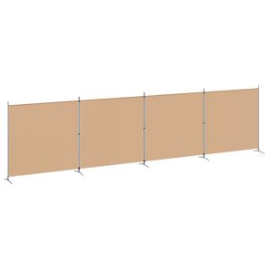 vidaXL Paravento a 4 Pannelli Beige 698 x 180 cm Tessuto