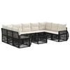 vidaXL Set Divano da Giardino 10 pz Nero e Bianco Crema polyrattan