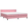 vidaXL Letto a Molle con Materasso e LED Rosa 180x210 cm in Velluto