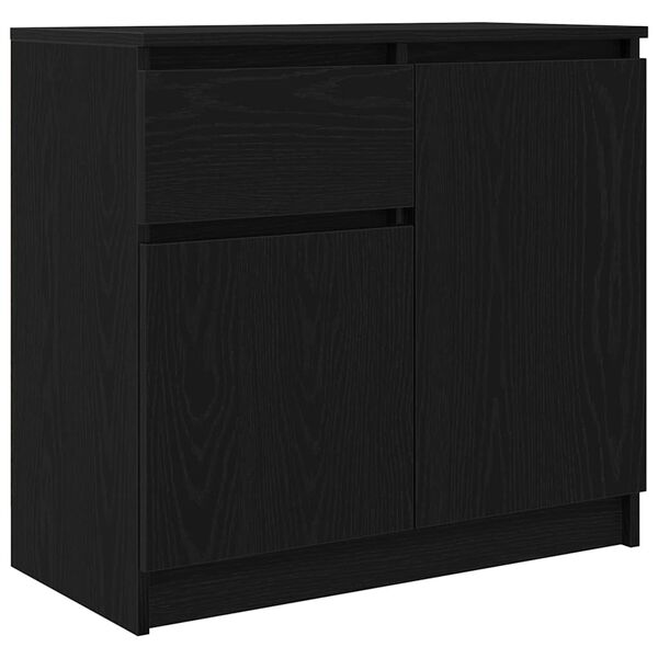 vidaXL Credenza con Cassetto Rovere Nero 71x35x65 cm Legno Multistrato
