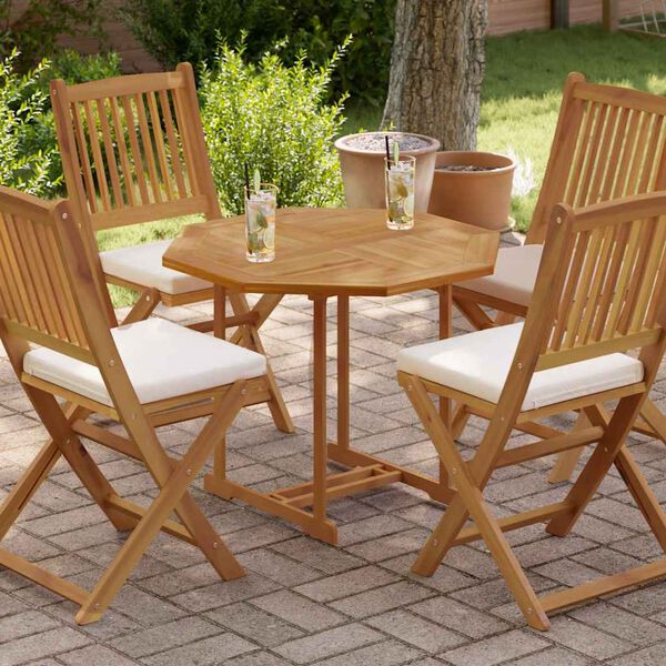 vidaXL Piano per Tavolo 80x80x2,5 cm Ottagonale Legno Massello di Teak