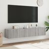vidaXL Mobili TV a Parete con Luci LED 2pz Grigio Sonoma 80x35x31 cm