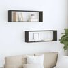 vidaXL Mensole Parete a Cubo 2pz Grigie 80x15x26,5cm Legno Multistrato