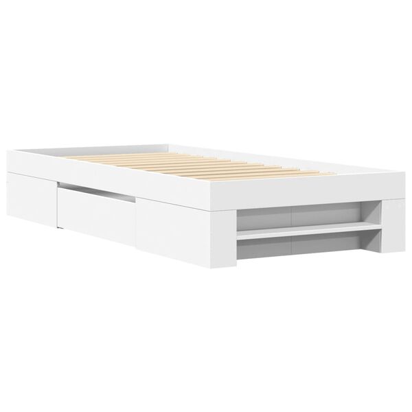 vidaXL Giroletto Bianco 90x190 cm in Legno Multistrato