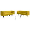 vidaXL Set Divani Chesterfield 2pz con Cuscini Giallo Velluto