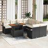 vidaXL Set Divano da Giardino con archiviazione 9 pcs Nero Poly Rattan