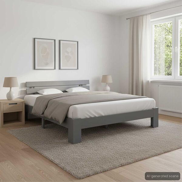 vidaXL Giroletto senza Materasso Grigio 180x200 cm Legno Massello Pino