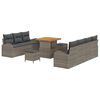 vidaXL Set Divano da Giardino 10 pz Grigio polyrattan