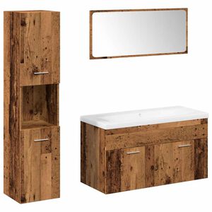 vidaXL Set Mobili da Bagno 5 pz Legno Antico in Legno Multistrato